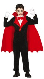 Costum Halloween copii vampir negru cu rosu