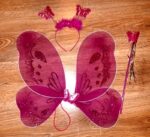 Set accesorii fluturas roz fuchsia