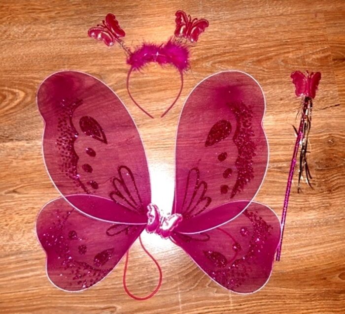 Set accesorii fluturas roz fuchsia