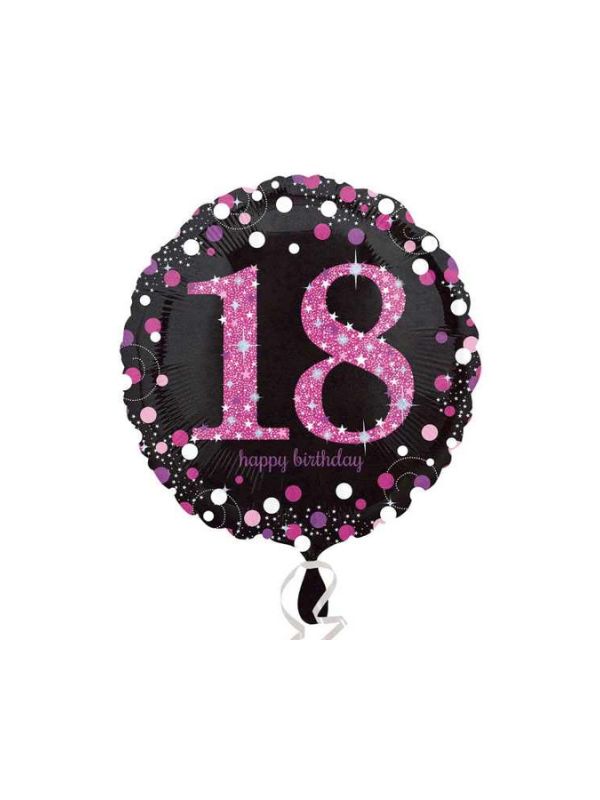 Balon folie Happy Birthday 18 ani roz