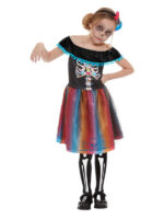 Costum Halloween copii Day of The Dead cu fundita 2