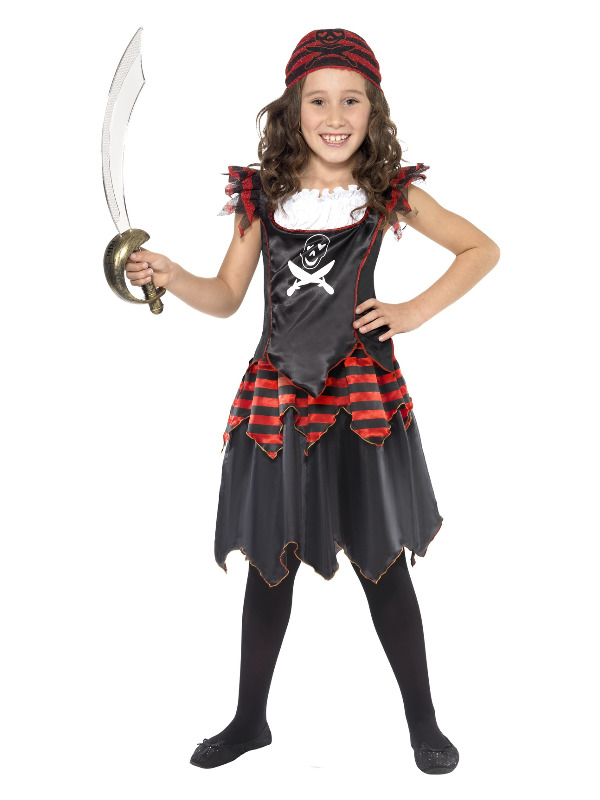Costum carnaval copii fata pirat negru