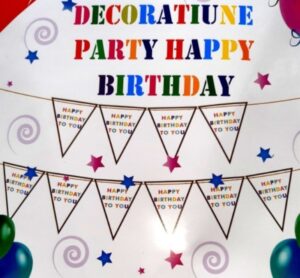 Ghirlanda stegulete Happy Birthday colorata