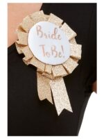 Rozeta petrecerea burlacitelor Bride to Be rose gold